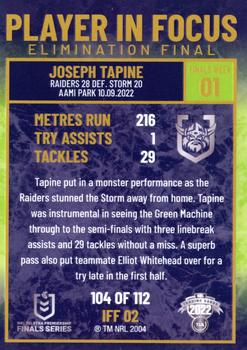 2022 NRL Player In Focus #IFF02 Joseph Tapine Back